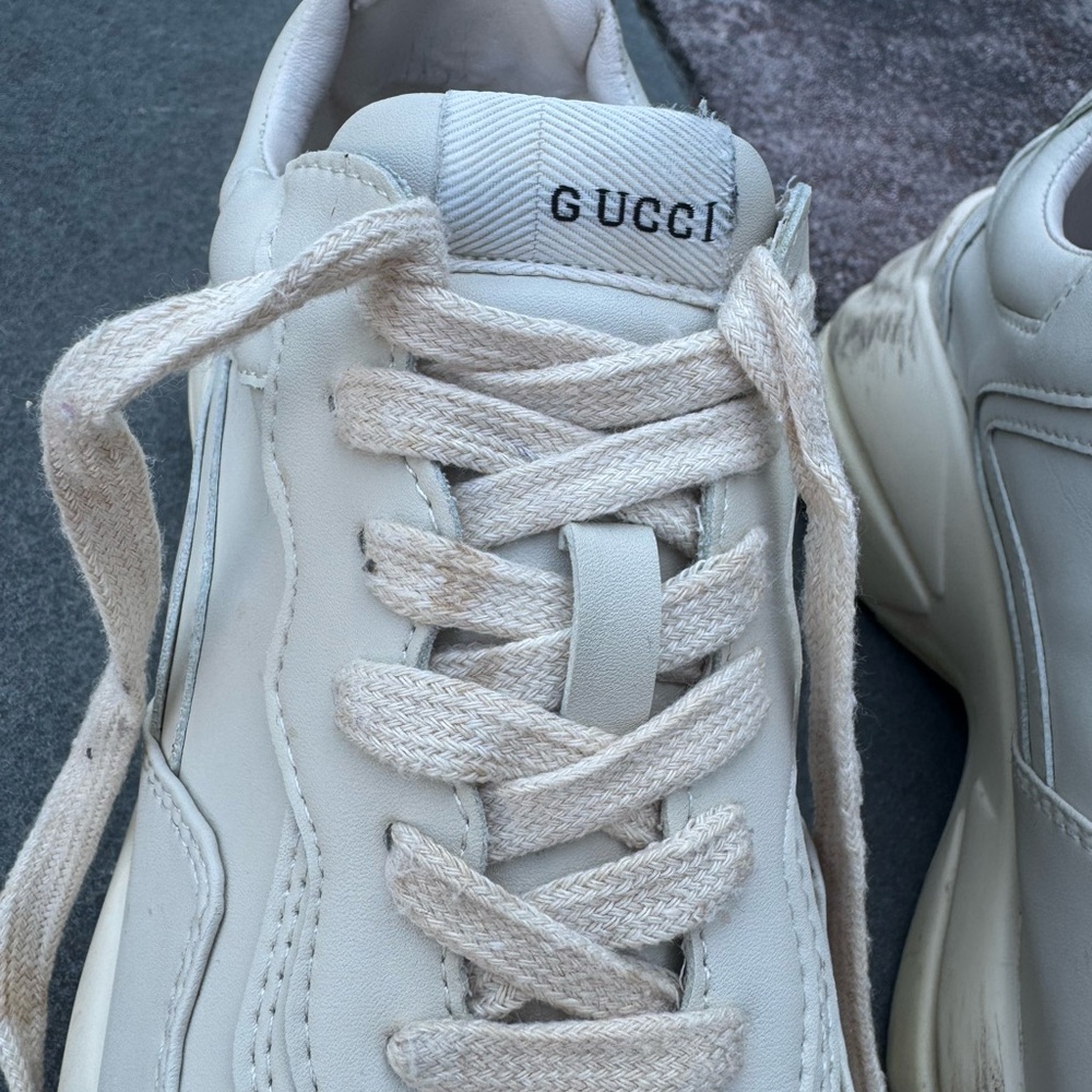 Gucci Beige Rhyton Sneakers - Picture 4 of 12